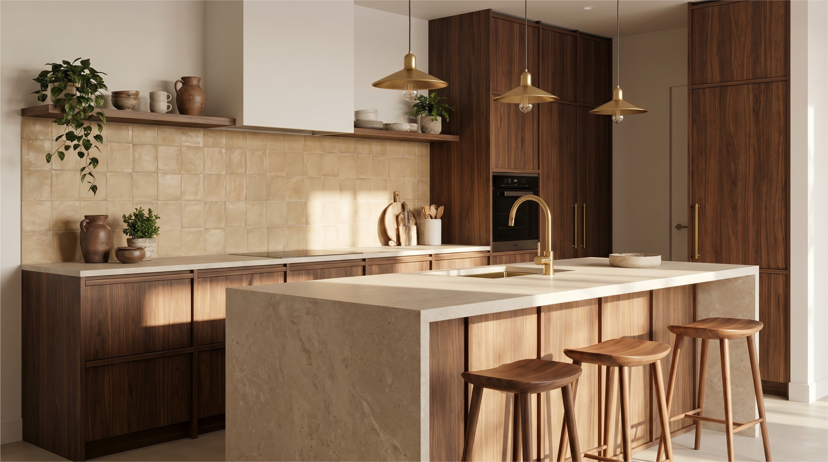 Cocina contemporánea con superficies SOULO